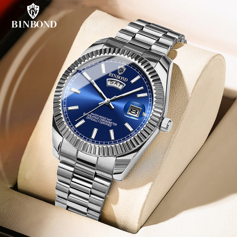Rolex Watch Datejust - BINBOND B7012 Herren-Mode-Business-Sport-Quarzuhr, 30 m wasserdicht,