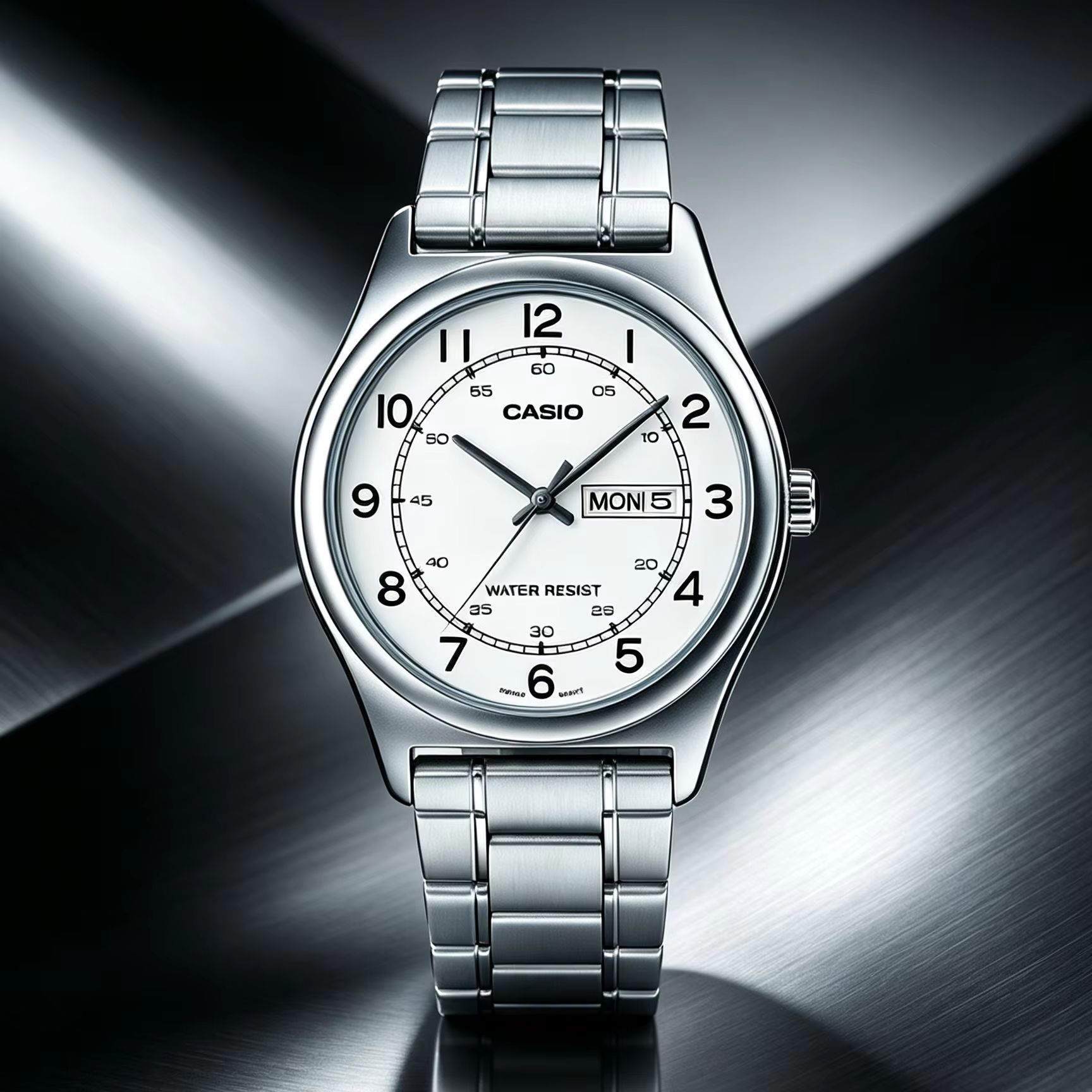 Casio Watches Smartwatch - Casio MTP‑V006D | Edelstahl-Herrenarmbanduhr | Tages-