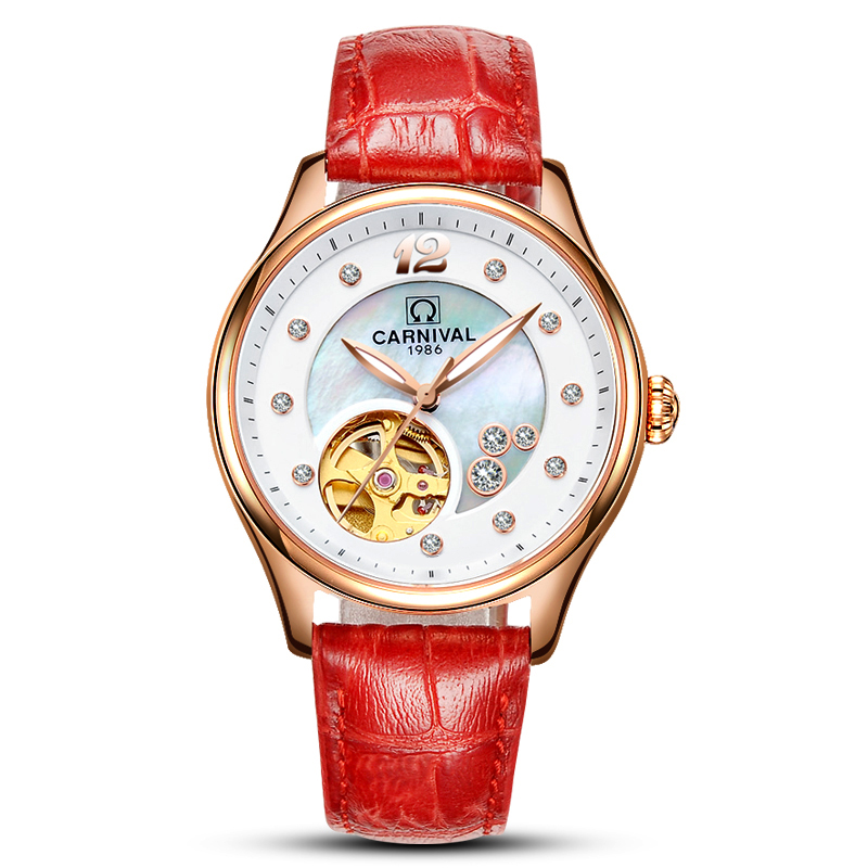 Schweiz CARNIVAL Luxus-Damenuh – Skeleton Mechanical Watch Bewertung und Preis