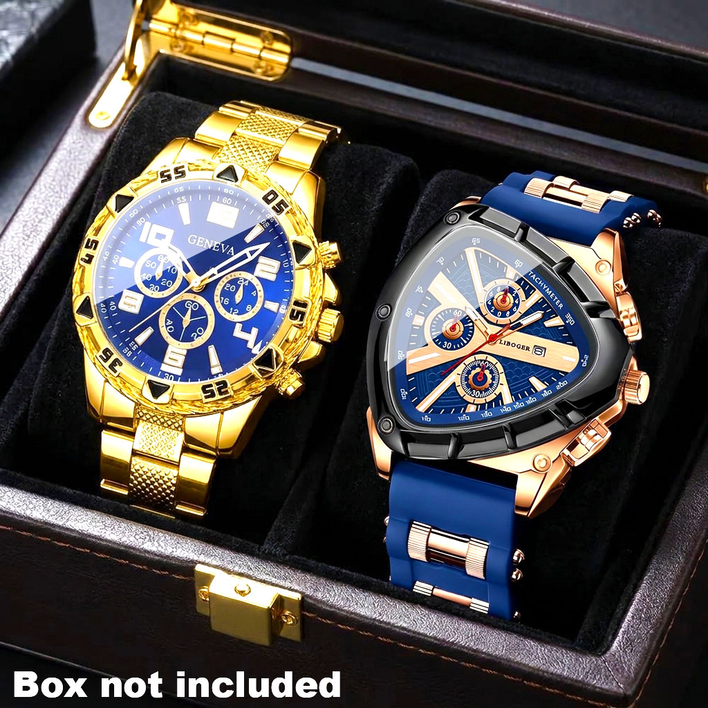 2 Stück modische Luxus-Quarzuh – Smartwatch Watches Birthday Gift For Men Bewertung und Preis