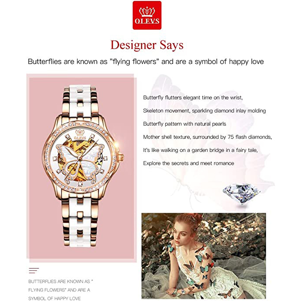 OLEVS frauen Automatische Uhre – Skeleton Mechanical Watch Bewertung und Preis